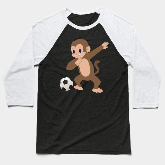 Soccer Dabbing Monkey Funny Dab Dance Sports Baseball T-Shirt by juliannacarolann46203